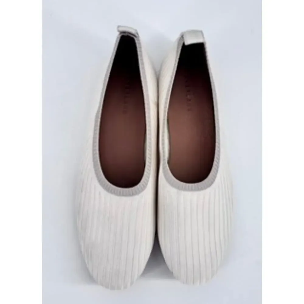 Everlane Day Glove Flats ReKnit Ribbed Size 10 Nude Beige Cream